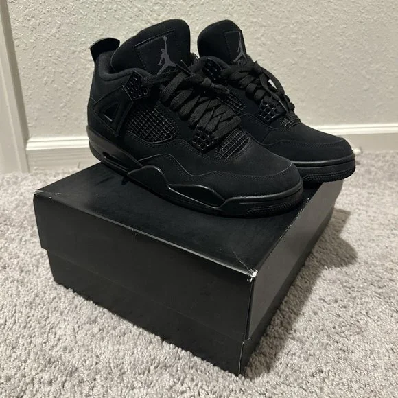 Size 9.5 - Jordan 4 Retro Mid Black Cat - Picture 2 of 5